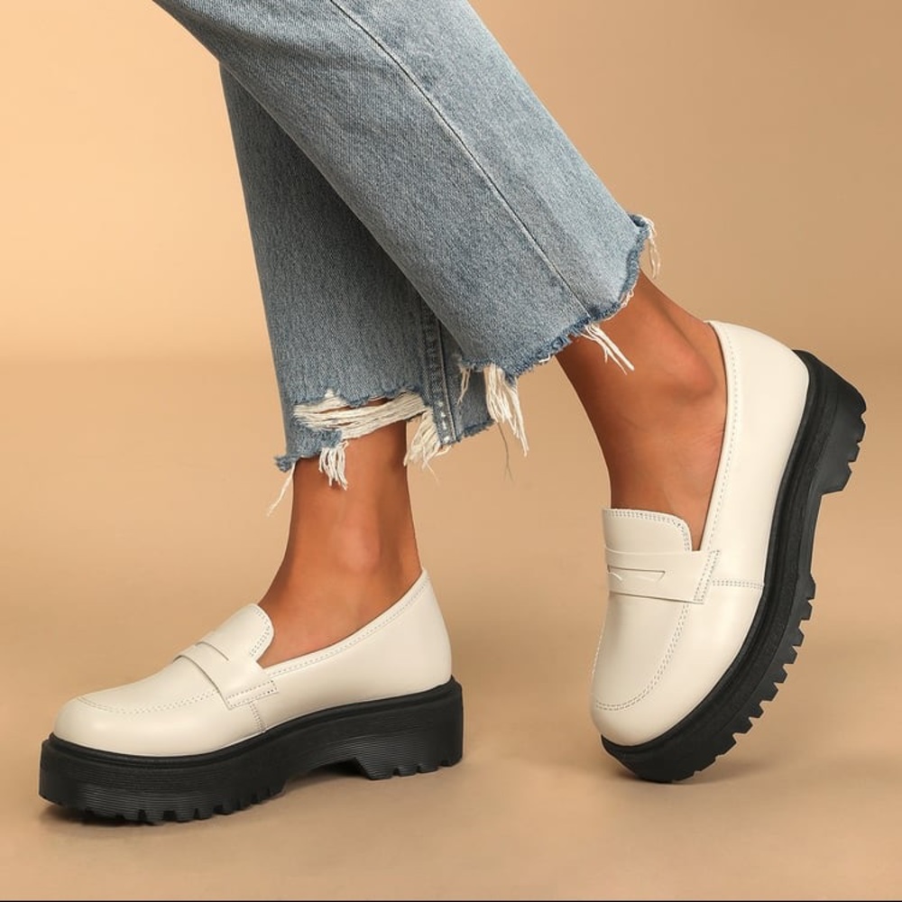 White loafers